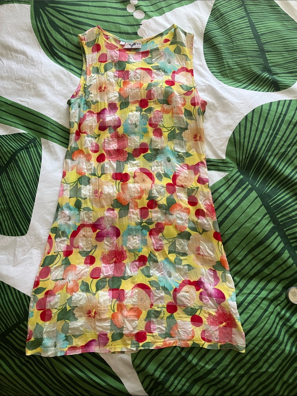 Multicolor Fruit and Floral Print mini dress